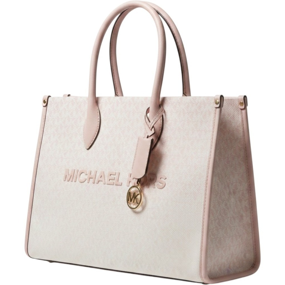 Michael Kors Mirella Medium Tote Bag Powder Pink Ombre Logo Crossbody Purse